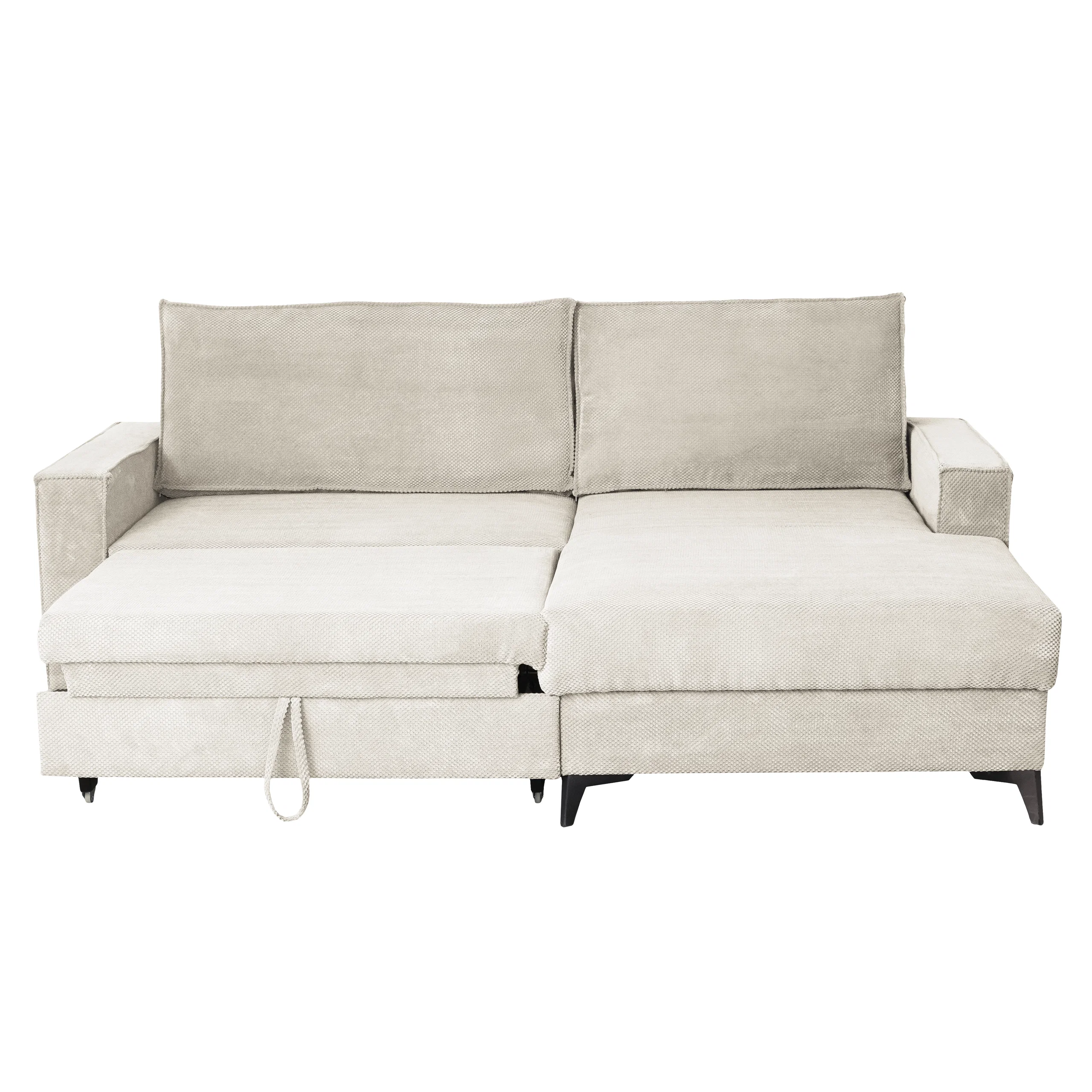 Coltar extensibil FREDERIC, cu arcuri si lada depozitare, colt dreapta, bej, 235x160x95 cm [2]
