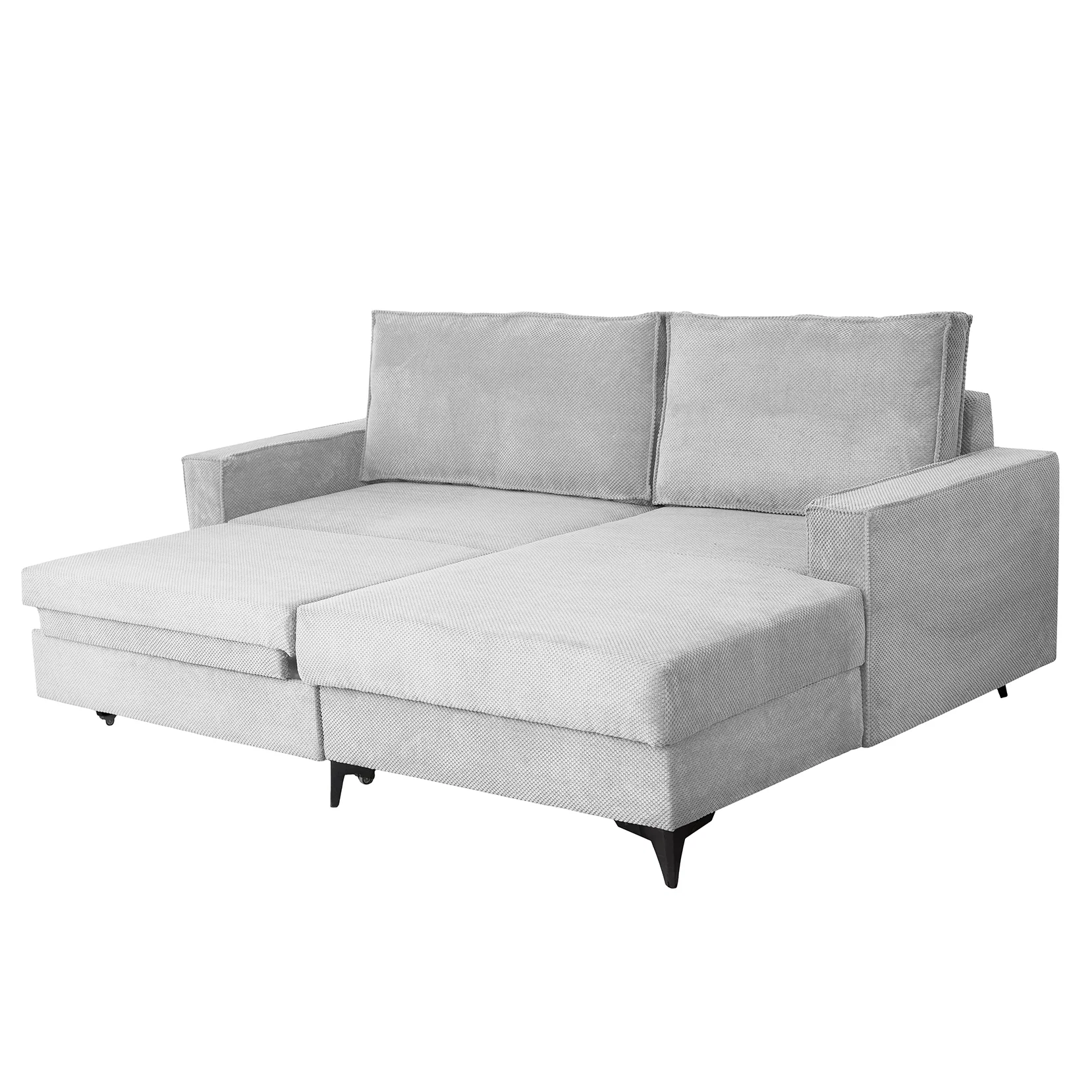 Coltar extensibil FREDERIC, cu arcuri si lada depozitare, colt dreapta, gri deschis, 235x160x95 cm [3]