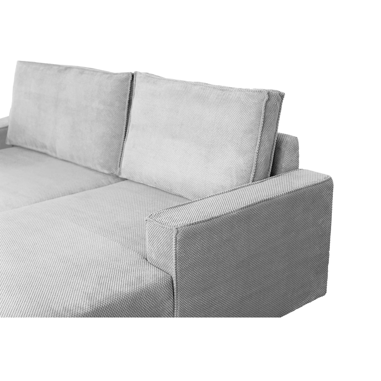 Coltar extensibil FREDERIC, cu arcuri si lada depozitare, colt dreapta, gri deschis, 235x160x95 cm [6]