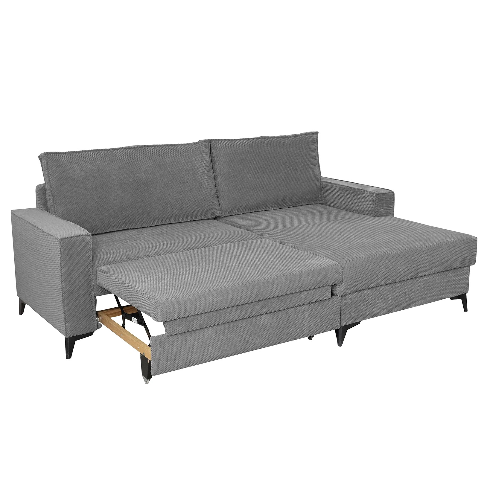 Coltar extensibil FREDERIC, cu arcuri si lada depozitare, colt dreapta, gri inchis, 235x160x95 cm [4]