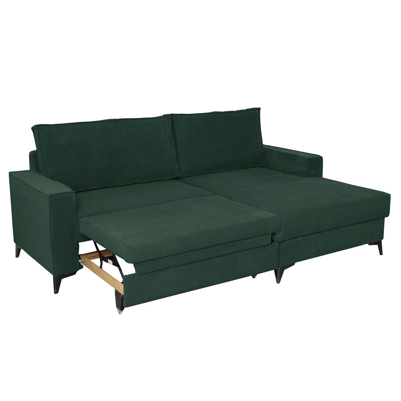 Coltar extensibil FREDERIC, cu arcuri si lada depozitare, colt dreapta, verde, 235x160x95 cm [4]