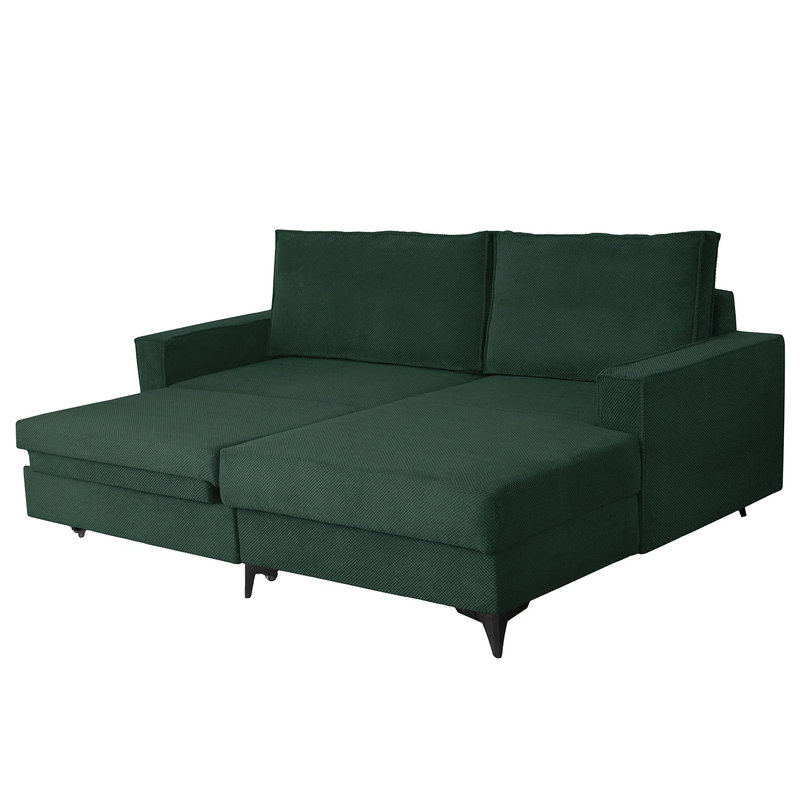 Coltar extensibil FREDERIC, cu arcuri si lada depozitare, colt dreapta, verde, 235x160x95 cm [3]