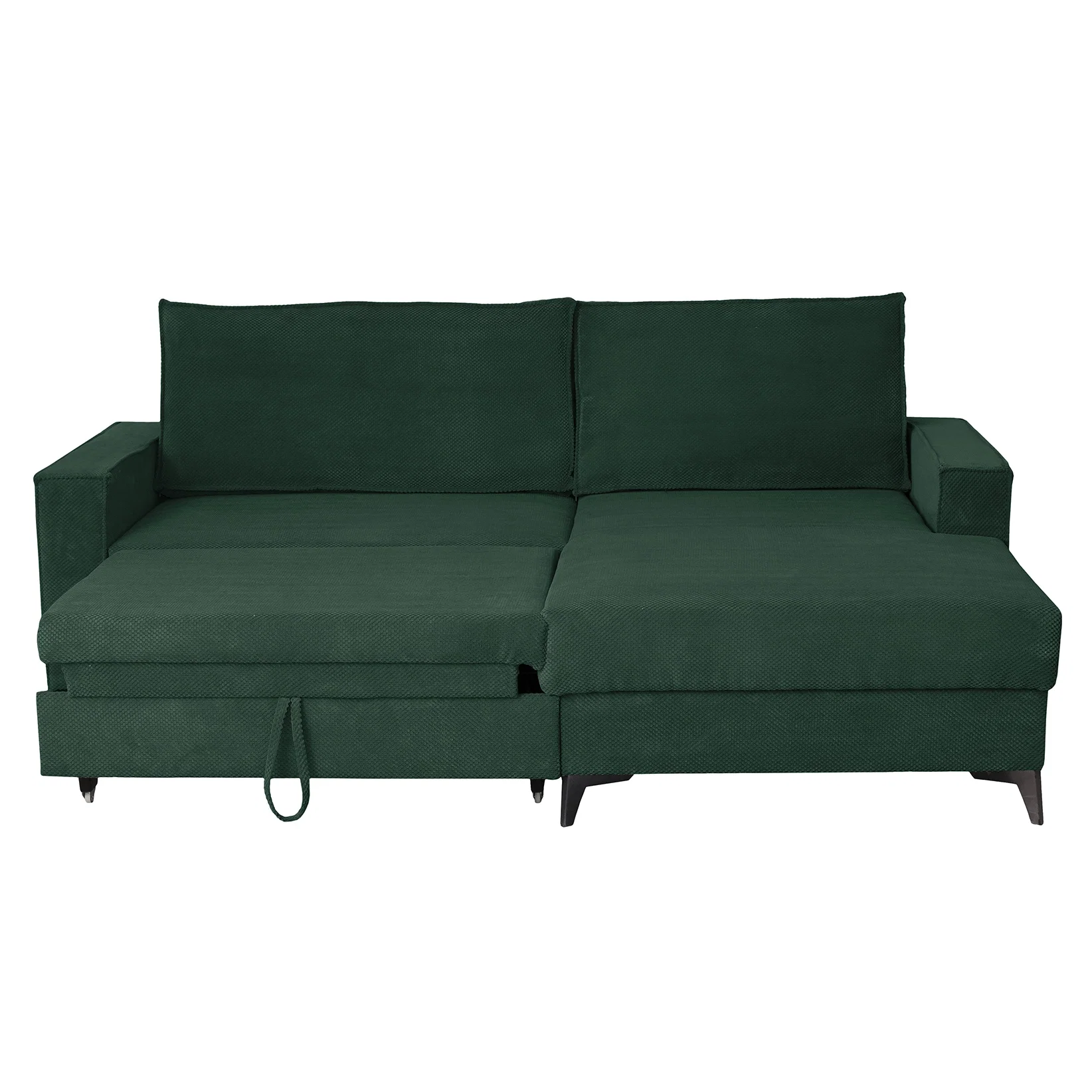 Coltar extensibil FREDERIC, cu arcuri si lada depozitare, colt dreapta, verde, 235x160x95 cm [2]