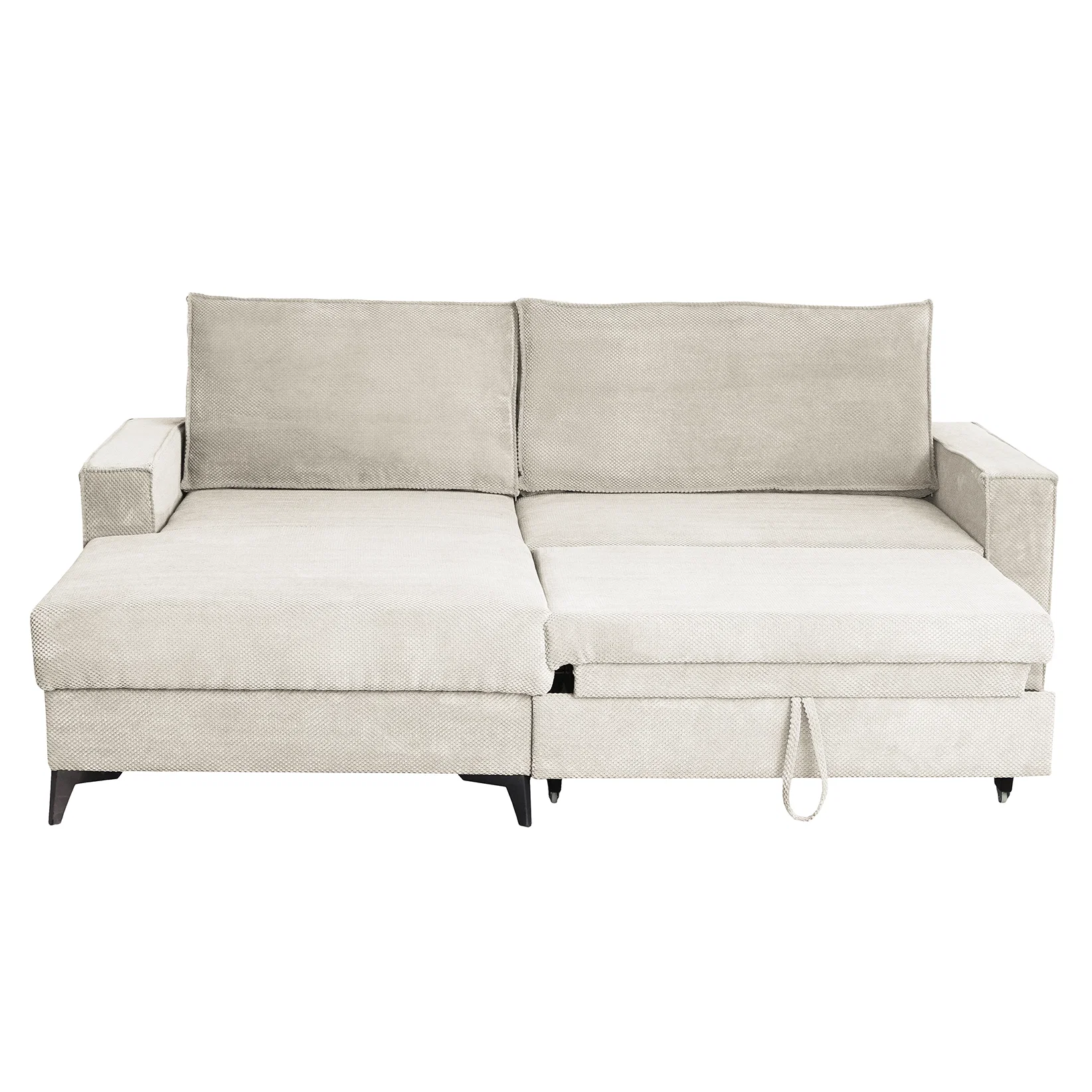 Coltar extensibil FREDERIC, cu arcuri si lada depozitare, colt stanga, bej, 235x160x95 cm [2]