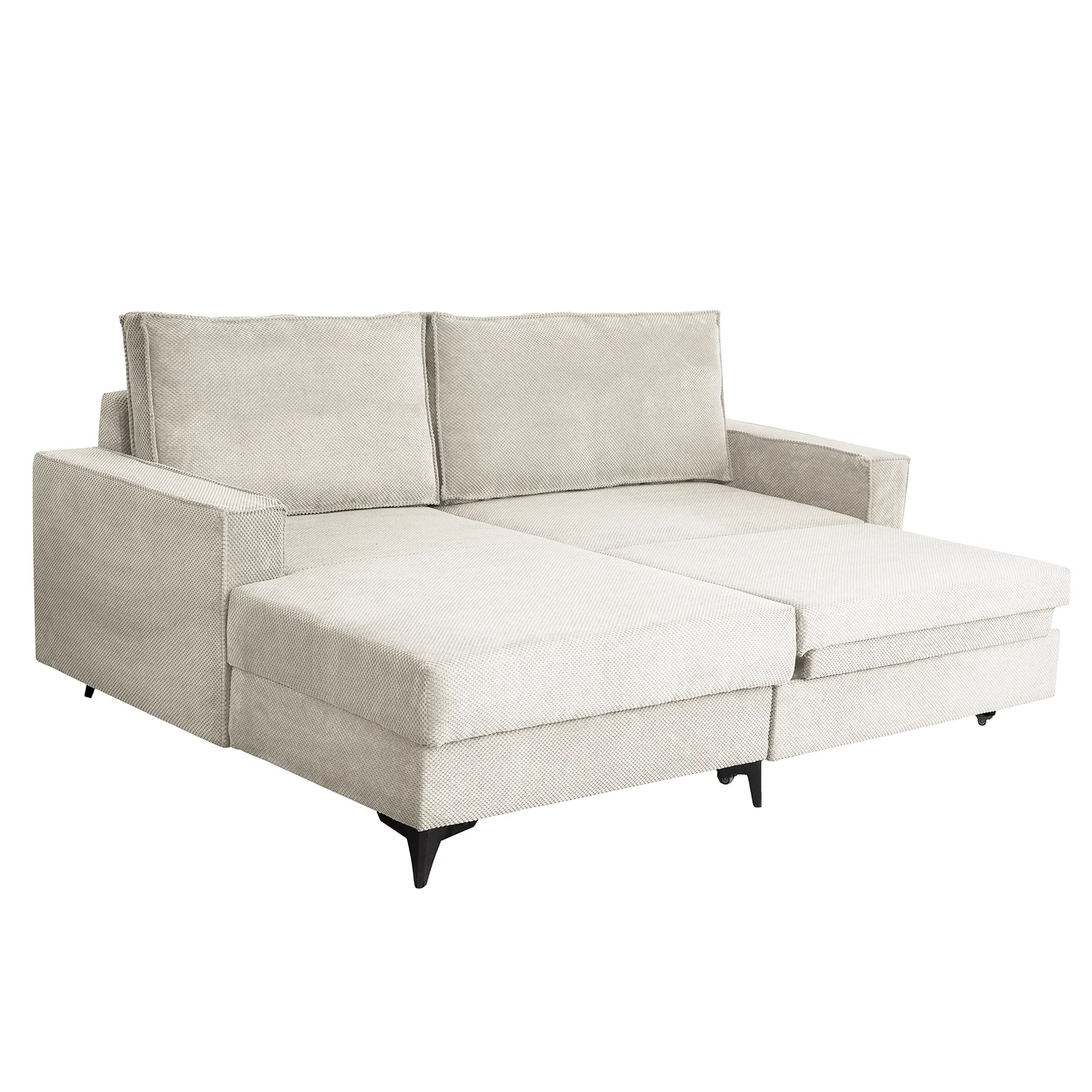 Coltar extensibil FREDERIC, cu arcuri si lada depozitare, colt stanga, bej, 235x160x95 cm [3]