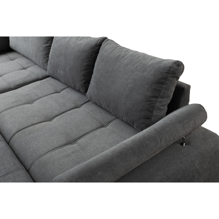 Coltar extensibil INFINITY, cu arcuri si lada depozitare, colt stanga, gri, 295x177x90 cm [6]