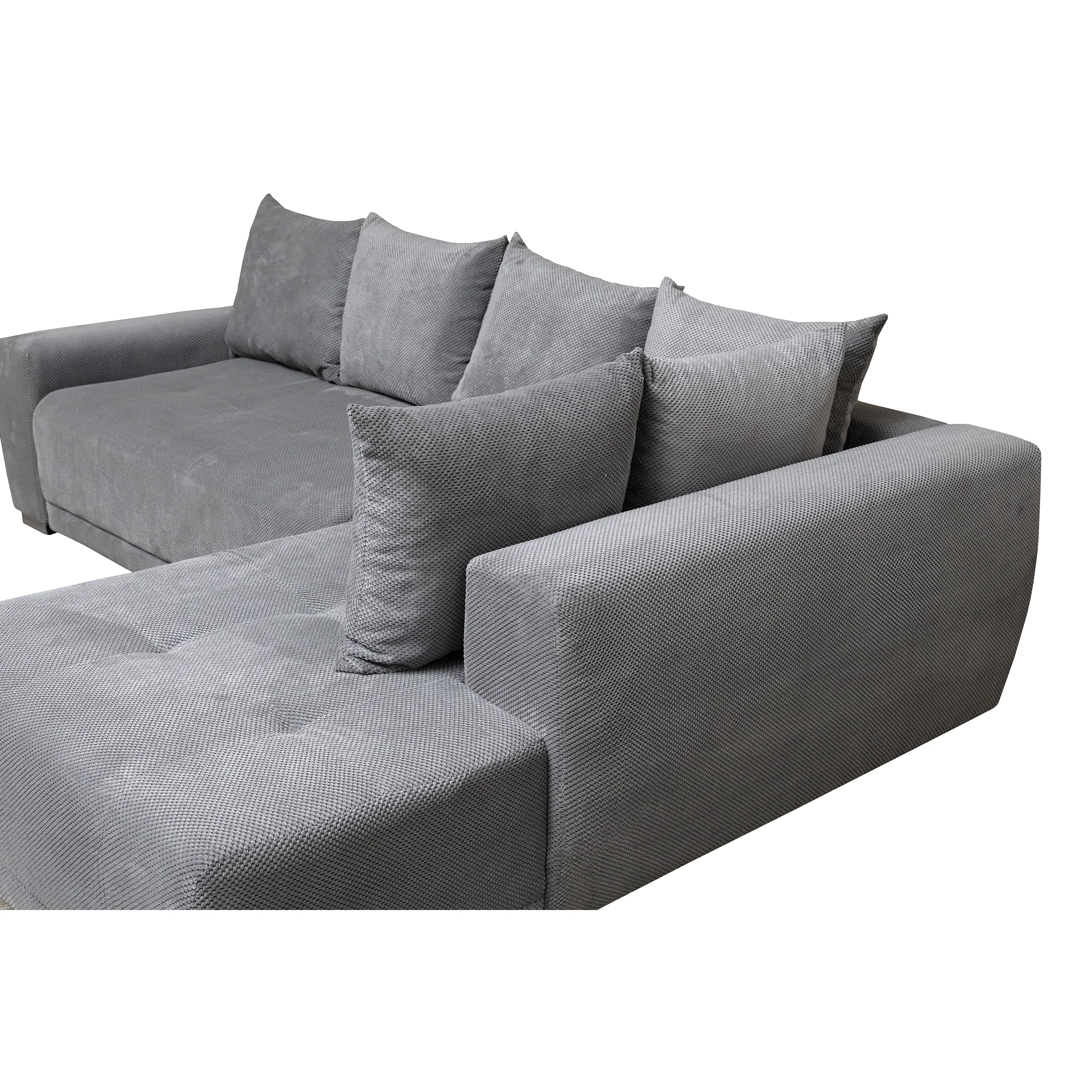 Coltar extensibil MARIBO LC, cu arcuri si lada depozitare, colt dreapta, gri, 282x205x92 cm [4]