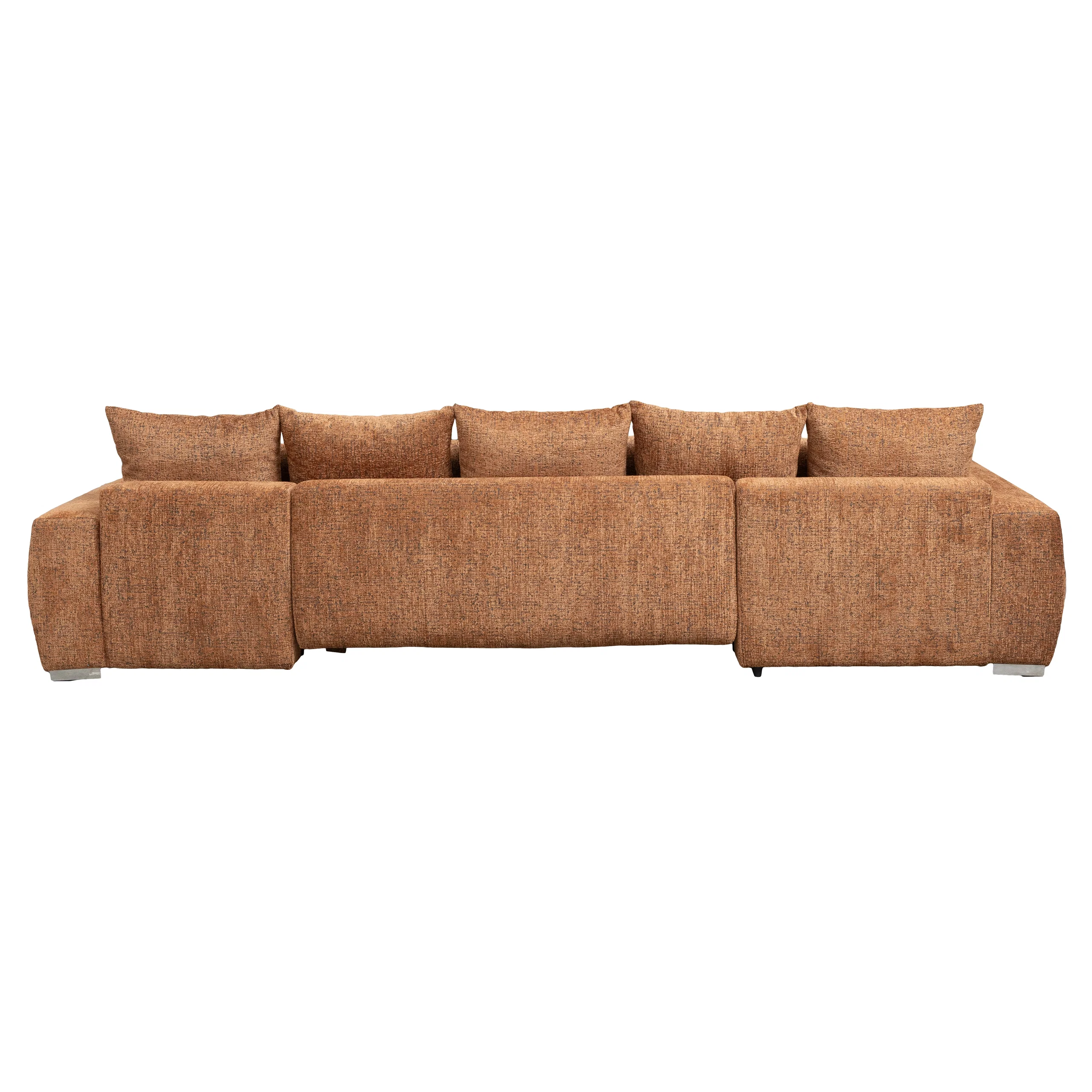 Coltar extensibil MARIBO U, cu arcuri si lada depozitare, colt stanga, caramiziu, 350x203x90 cm [7]