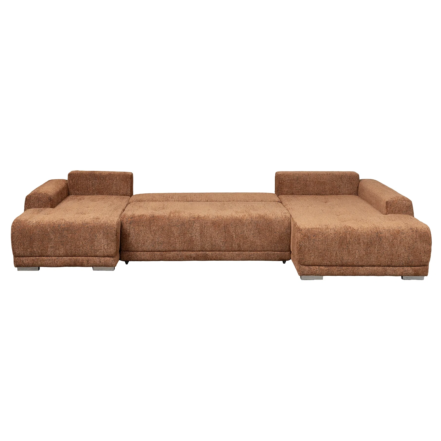 Coltar extensibil MARIBO U, cu arcuri si lada depozitare, colt stanga, caramiziu, 350x203x90 cm [5]
