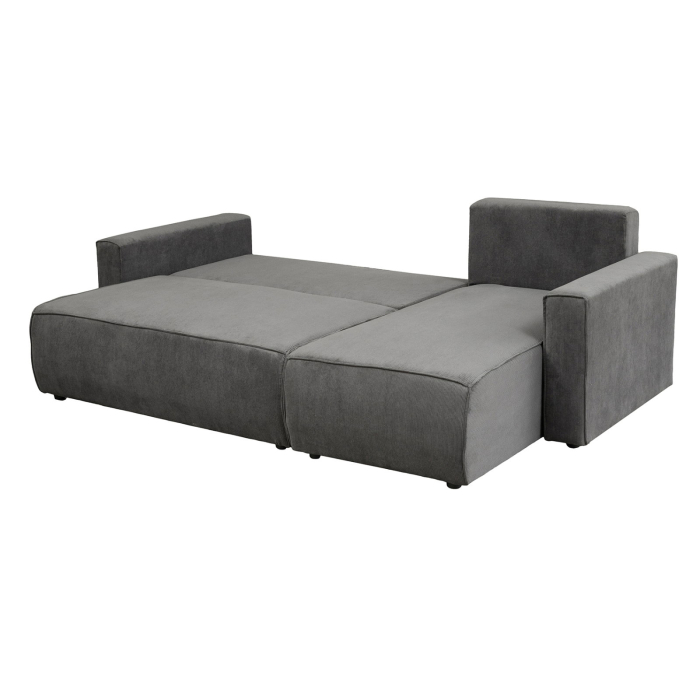 Coltar extensibil POR238, cu arcuri si lada depozitare, colt interschimbabil, gri, 238x150x90 cm [2]
