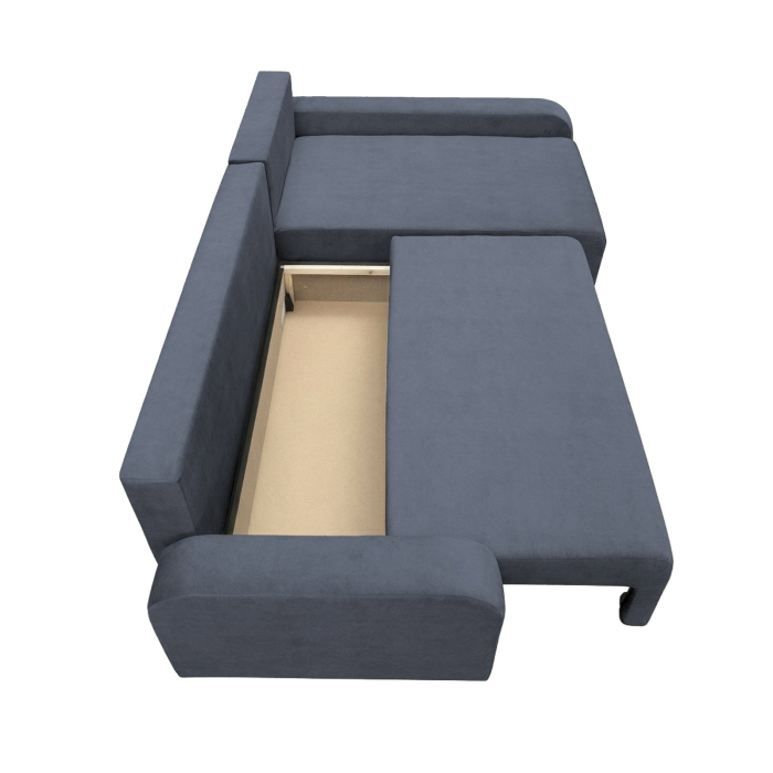 Coltar extensibil RIO, cu arcuri si lada depozitare, colt interschimbabil, albastru petrol, 235x140x83 cm [4]