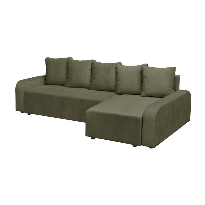 Coltar extensibil RIO, cu arcuri si lada depozitare, colt interschimbabil, kaki, 235x140x83 cm [2]