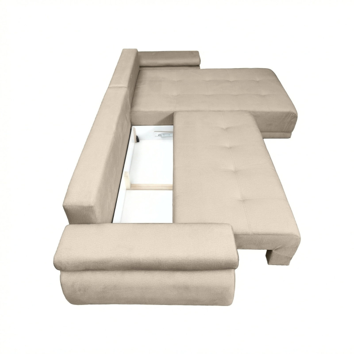 Coltar extensibil SAINT TROPEZ, cu arcuri si lada depozitare, colt interschimbabil, 315x204x85 cm [10]