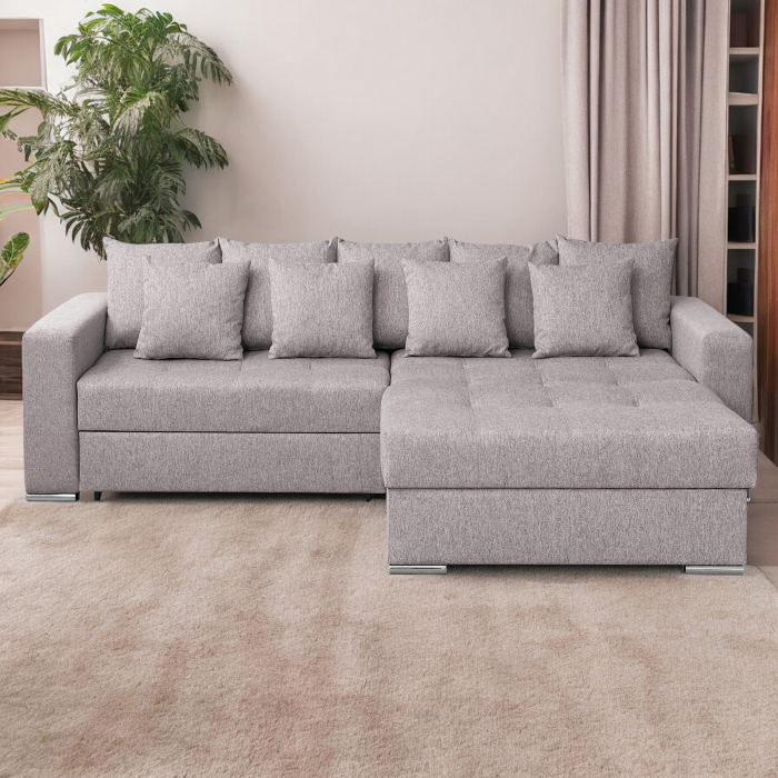 Coltar FELIX extensibil, cu arcuri si lada depozitare, colt interschimbabil, bej, 266x165x90 cm [5]