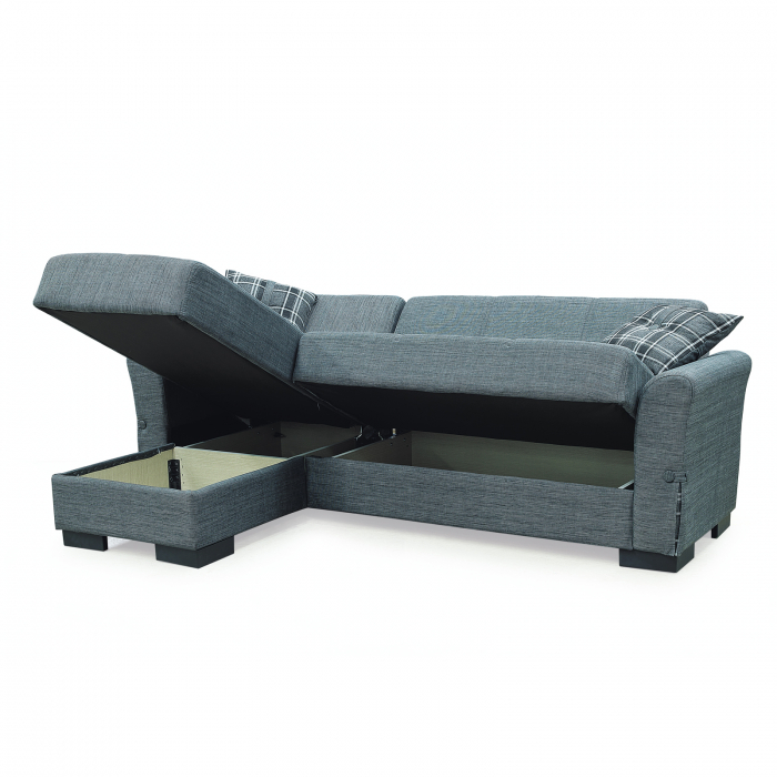 Coltar FLAMINGO extensibil, cu lada depozitare, colt interschimbabil, 240x145x80 cm - Expomob [3]