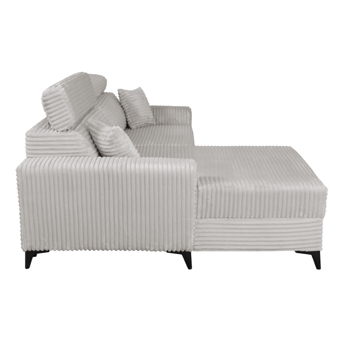 Coltar FLORIDA ONE L TILIA extensibil, cu arcuri si lada depozitare, colt stanga, bej, 280x175x95 cm [11]