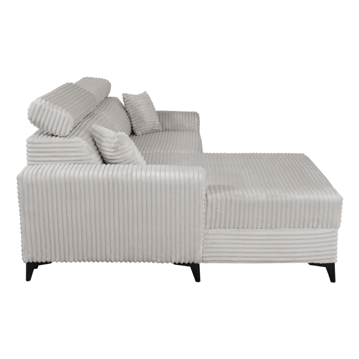 Coltar FLORIDA ONE L TILIA extensibil, cu arcuri si lada depozitare, colt stanga, bej, 280x175x95 cm [10]