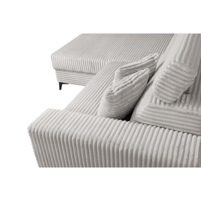 Coltar FLORIDA ONE L TILIA extensibil, cu arcuri si lada depozitare, colt stanga, bej, 280x175x95 cm [12]