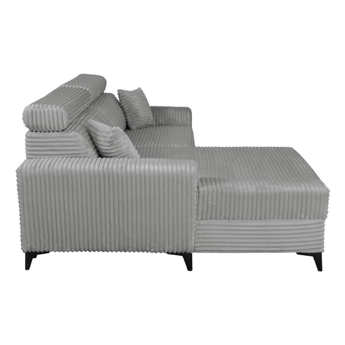 Coltar FLORIDA ONE L TILIA extensibil, cu arcuri si lada depozitare, colt stanga, gri deschis, 280x175x95 cm [9]