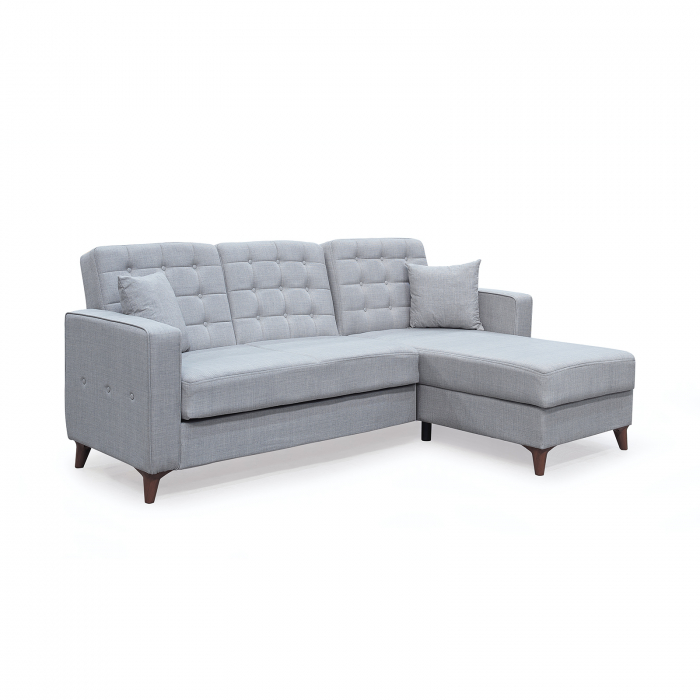 Coltar LUCIANO extensibil, cu lada depozitare, colt interschimbabil, gri, 230x145x80 cm - Expomob [2]