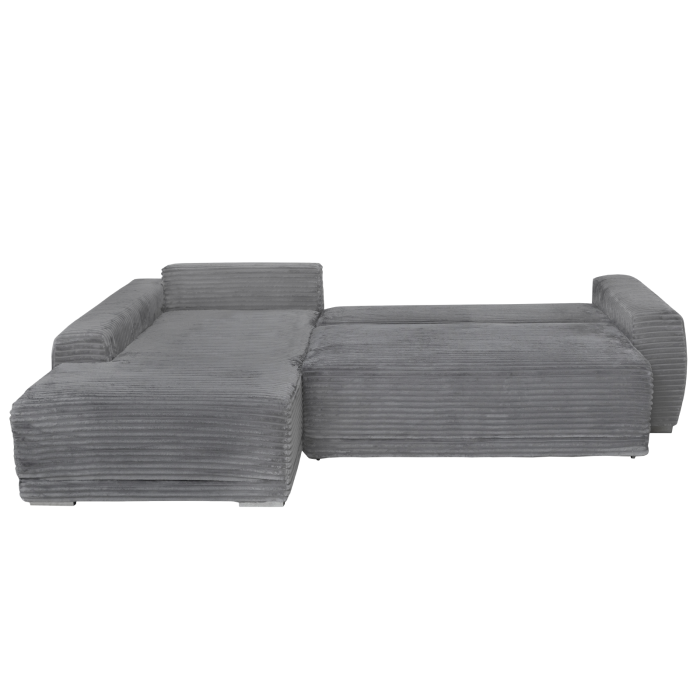 Coltar MARIBO L TILIA extensibil, cu arcuri si lada depozitare, colt stanga, gri inchis, 280x204x92 cm [4]