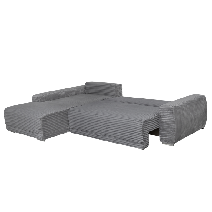 Coltar MARIBO L TILIA extensibil, cu arcuri si lada depozitare, colt stanga, gri inchis, 280x204x92 cm [5]