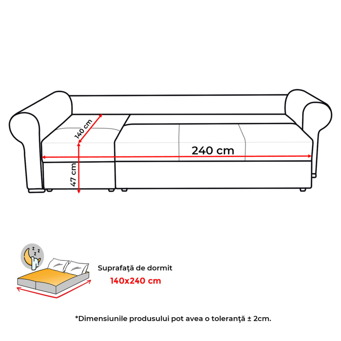 Coltar SEUL XL extensibil, cu arcuri si lada depozitare, colt stanga, mustar, 290x145x95 cm [8]