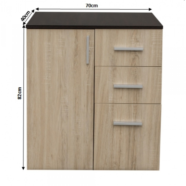 Comoda ALMA, 1 usa, 3 sertare, 70x40x82 cm - ExpoMob [4]