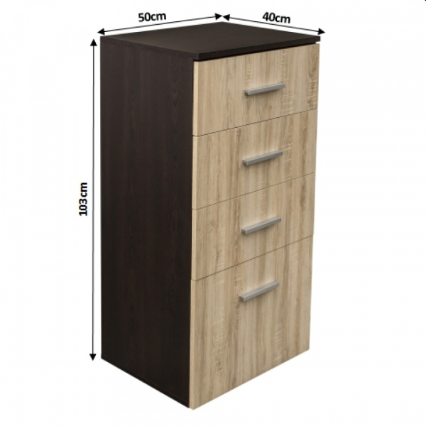 Comoda ALMA, 4 sertare, 50x40x103 cm - ExpoMob [3]