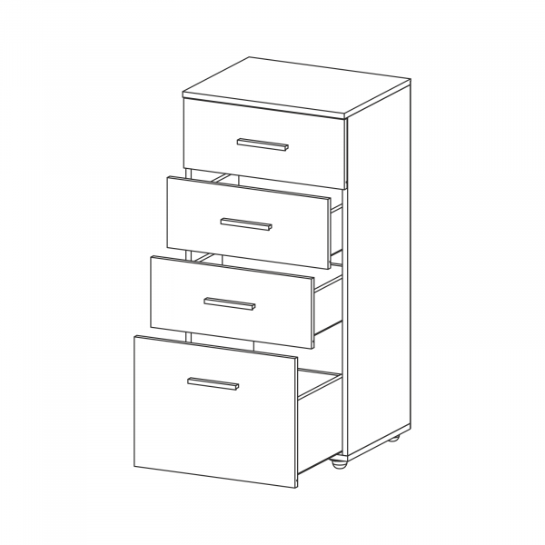 Comoda ALMA, 4 sertare, 50x40x103 cm - ExpoMob [4]