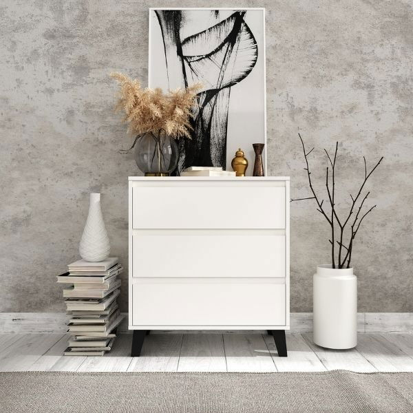 Comoda BORG, 3 sertare, alb, 70x38,8x78,4 cm [6]