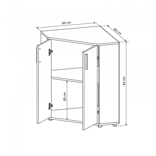 Comoda COLT ALMA, 2 usi, 60x60x82 cm - ExpoMob [5]