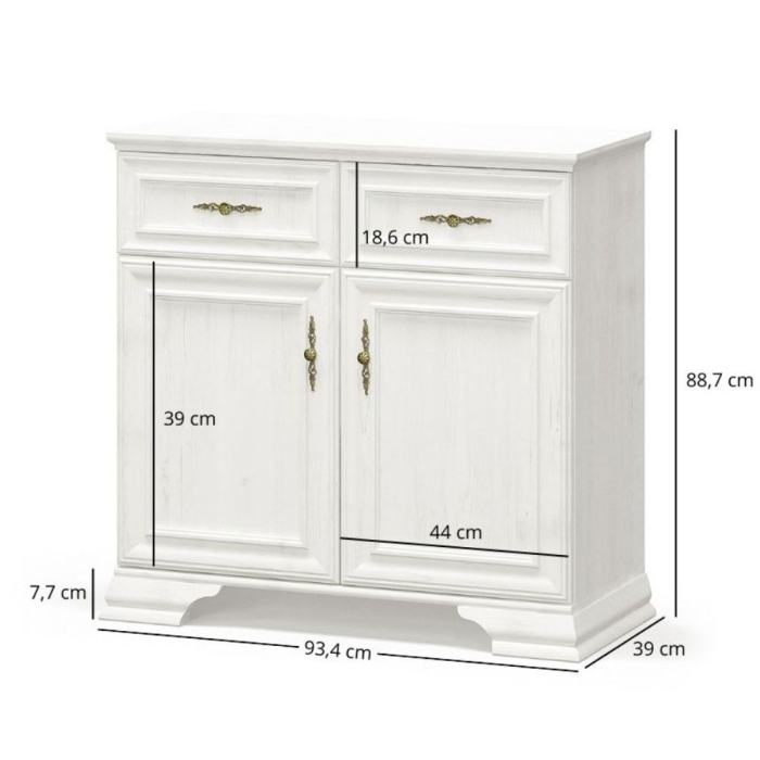 Comoda IRYS, 2 usi, 2 sertare, pin anderson, 93,4x39x88,7 cm [2]