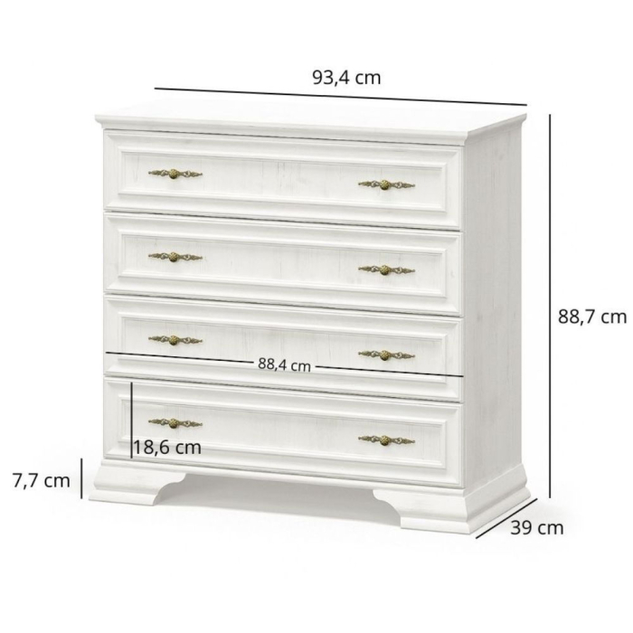 Comoda IRYS, 4 serare, pin anderson, 93,4x39x88,7 cm [2]