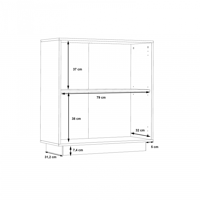 Comoda NTU221-120, 2 usi, alb, 70x34x80 cm - ExpoMob [6]