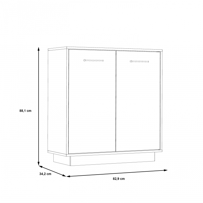 Comoda NTU221-120, 2 usi, alb, 70x34x80 cm - ExpoMob [5]