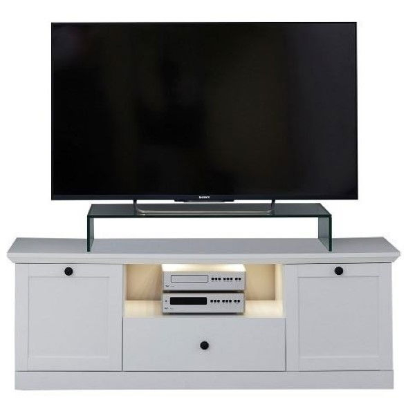 Comoda TV BRANDSON, 2 usi, 1 sertar, alb, 139x41x49 cm [2]