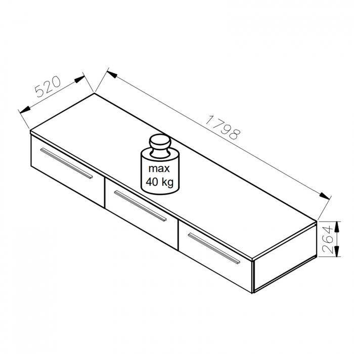 Comoda TV SAVOY SVOT13-D41, 3 sertare, stejar nisipiu, 179,8x52x26,4 cm - ExpoMob [2]