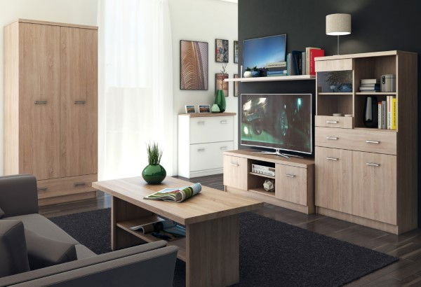 Comoda TV TOP MIX, 2 uși, stejar sonoma, 120x42x46 cm [5]