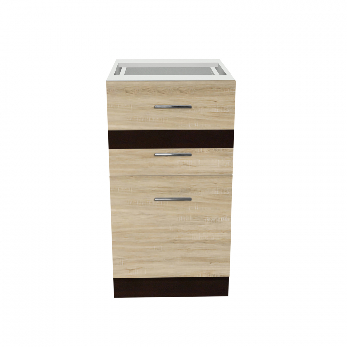 Corp inferior 40 YANA, cu 3 sertare, corp alb, 40x50x77 cm - ExpoMob [2]