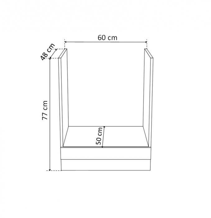 Corp inferior 60 pentru cuptor YANA, corp alb, 60x50x77 cm - ExpoMob [3]