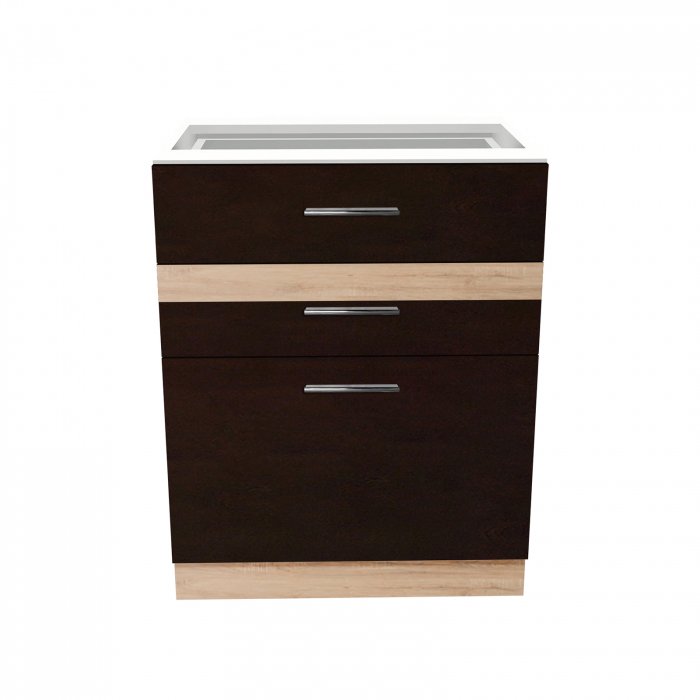 Corp inferior 60 YANA, 3 sertare, corp alb, 60x50x77 cm - ExpoMob [2]