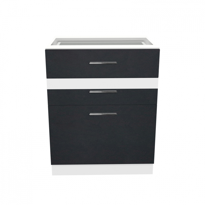 Corp inferior 60 YANA, 3 sertare, corp alb, 60x50x77 cm - ExpoMob [2]