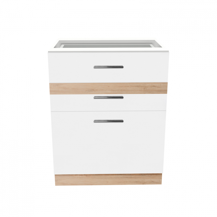 Corp inferior 60 YANA, 3 sertare, corp alb, 60x50x77 cm - ExpoMob [2]