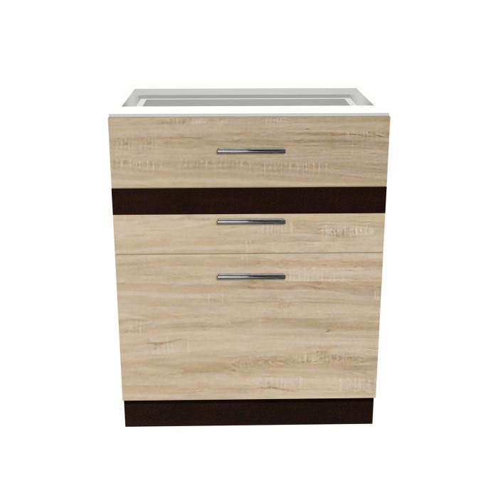 Corp inferior 60 YANA, 3 sertare, corp alb, 60x50x77 cm - ExpoMob [2]