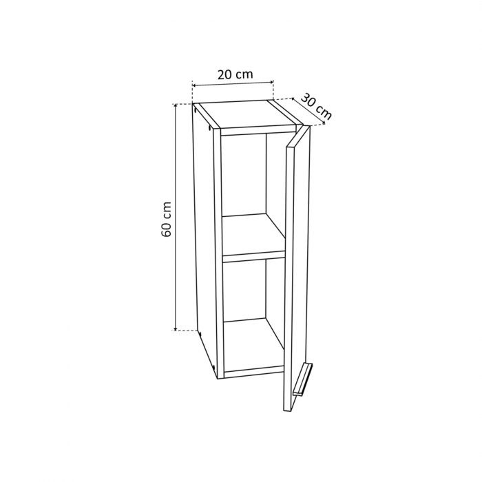 Corp suspendat 20 YANA, 1 usa, corp alb, fronturi alb, 20x30x60 cm - ExpoMob [3]