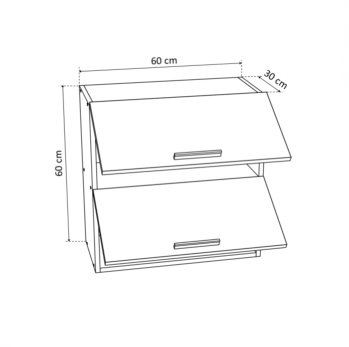 Corp suspendat 60 YANA, 2 usi, corp alb, 60x30x60 cm - ExpoMob [3]