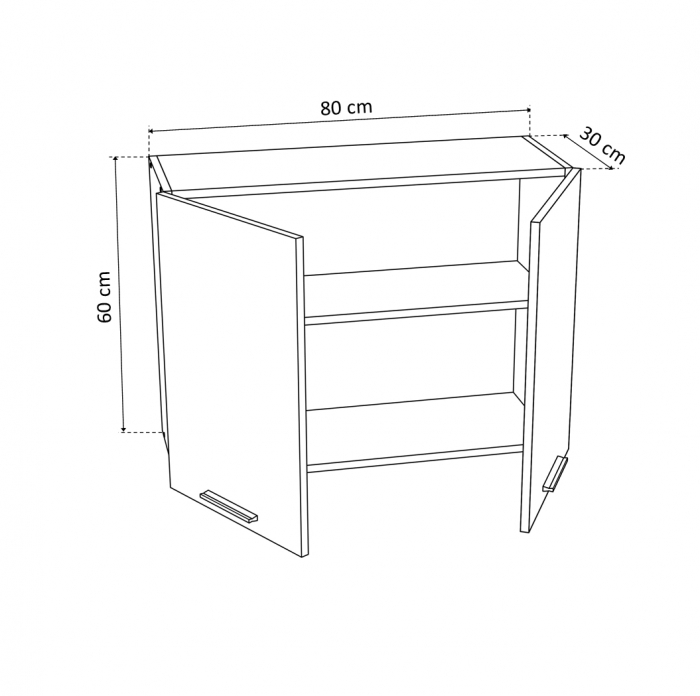 Corp suspendat 80 YANA, 2 usi, corp alb, 80x30x60 cm - ExpoMob [3]