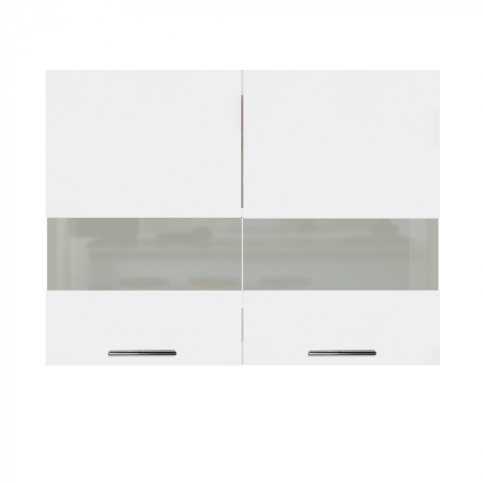 Corp suspendat 80 YANA, 2 usi, geam, corp alb, 80x30x60 cm - ExpoMob [2]