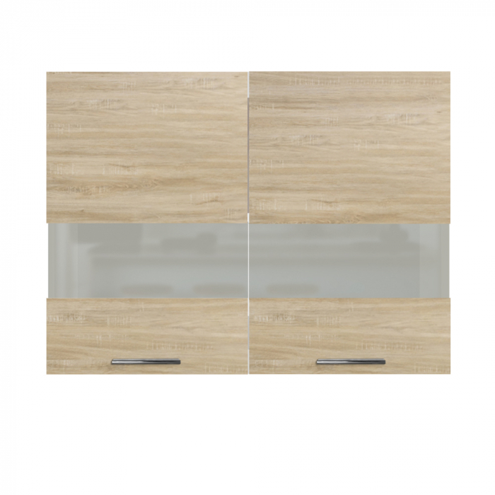 Corp suspendat 80 YANA, 2 usi, geam, corp alb, 80x30x60 cm - ExpoMob [2]